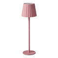**Lampadaire moderne en métal rose avec abat-jour plissé**