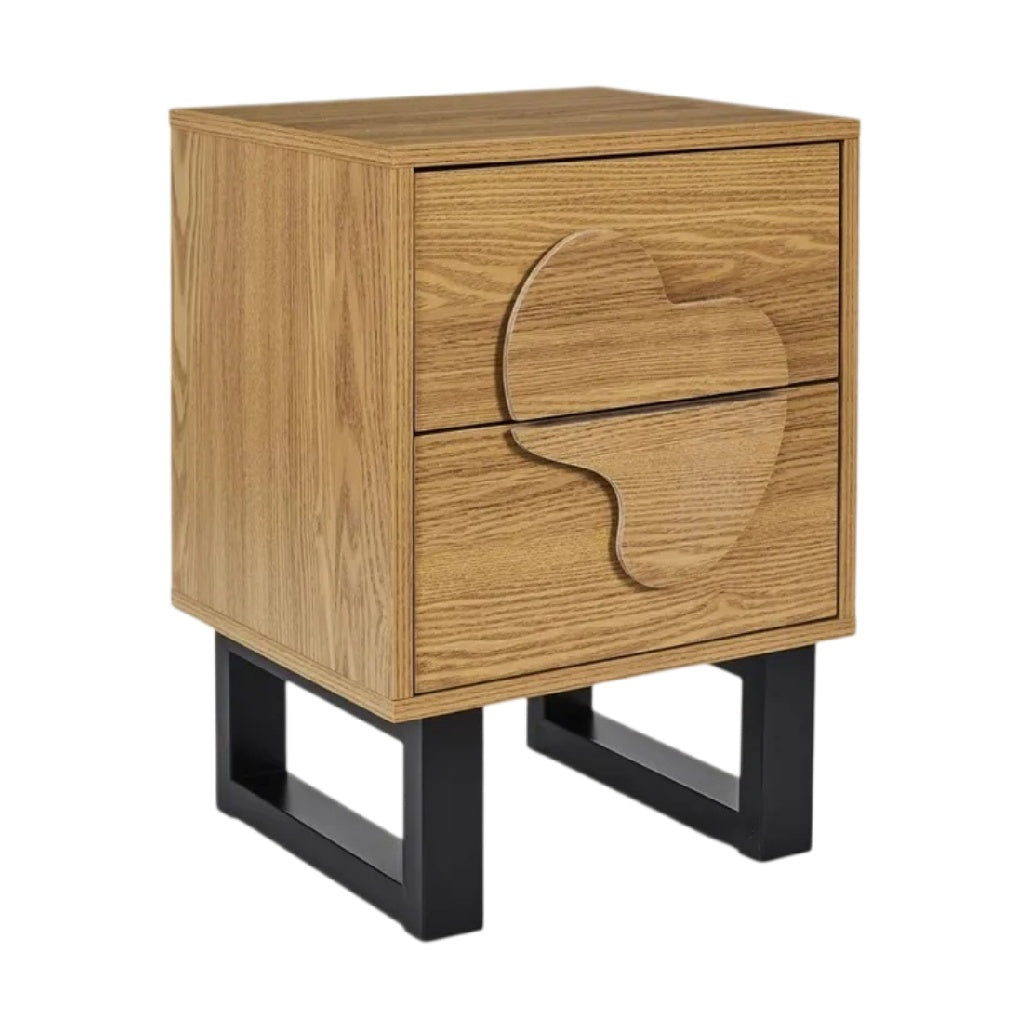 **Table de chevet en bois avec design moderne et tiroirs**