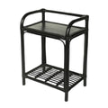 **Table de chevet en métal noir avec étagère inférieure**